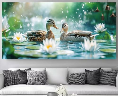Peinture diamant canard 80x240cm : kit complet de broderie 5D pour débutant