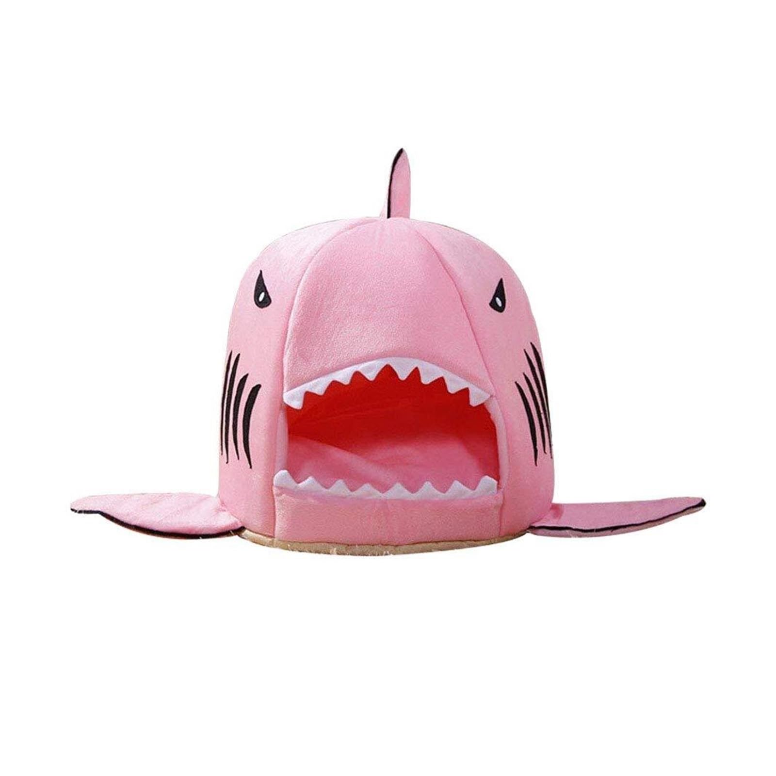 Nichoir requin rose chaud et doux pour petit chien