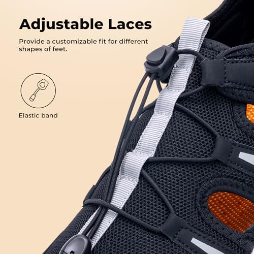 Image of Mens Closed Toe Wide Width Hiking Sandals Summer Walking Water Shoes Comfortable Recovery Fisherman Sport Sandals