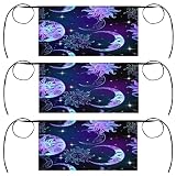 XMNYGJ 3 Pack Waist Apron Set Sun Moon Stars Space Night Sky Waitress Aprons 3 Pockets Waterproof Ha