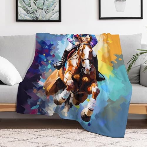 Couverture course de chevaux cadeau idéal et doux pour passionné d'équitation - 3