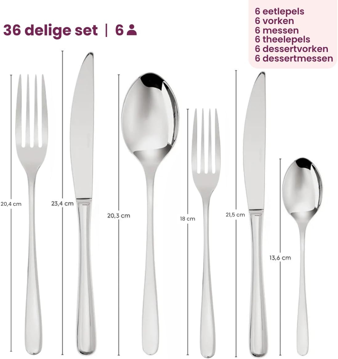 Sambonet - taste 36 Piece PVD Stainless Steel Cutlery Set for 6 People, Dishwasher Safe, Gold