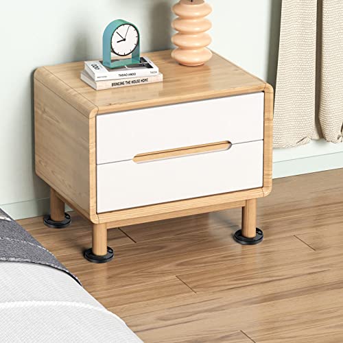Nezart Bed Risers, 8 Pack Round 1 Inch Furniture Riser Caster Cups, Non-Slip Bed Lifts Risers Heavy Duty Furniture Leg Risers For Bed, Sofa, Table And Chair (Slim, Black) #TOP3