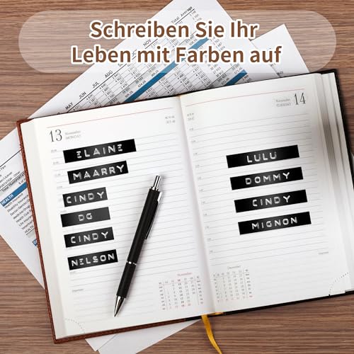 Vixic Kompatibel 3D Prägeband als Ersatz für Dymo Embossing Prägeetiketten Weiß auf Schwarz für Dymo Omega S0717930 Junior Motex E101 E303 Embosser, Old Rotex Embosser Prägegerät, 9mm x 3m, 10 Rollen