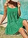 Saodimallsu Womens Crochet Cover Up Summer Spaghetti Strap Hollow Out Fringe Tie Back Beach Coverup Cami Dress Green