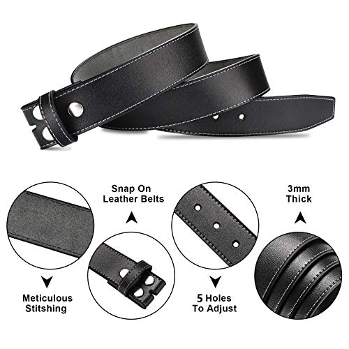 HJones Leather Belt for Belt Buckle Men's, 1.5" Replacement Belt Strap Without Buckle4