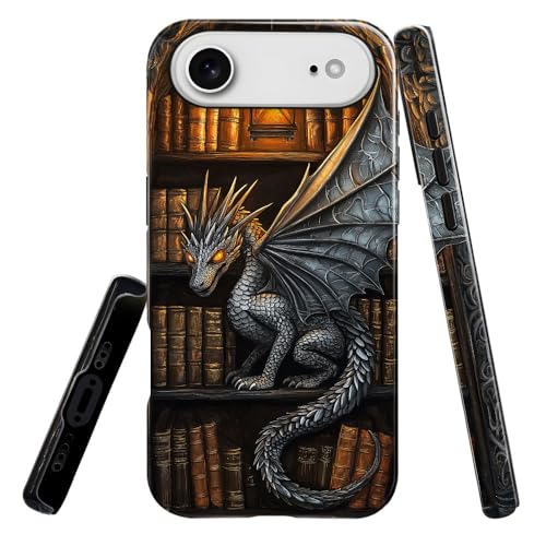 Coque iPhone 17 Air rigide face aux rayures avec motif dragon vibrant