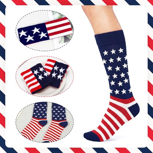 Image of 10 Pieces Striped Sweatbands and Striped Socks Set Headbands Wrist Sweat Bands for Men and Women Sports 80s 90s Fitness