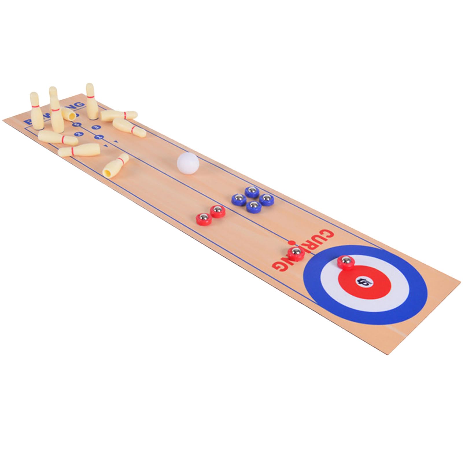 Tablero De Juego De Mesa 3 En 1 Para Fiesta Familiar, Tablero De Juego De Mesa Multifunción, Curling Bowling & Shuffleboard Juego Juego Interactivo Familiar De Interior