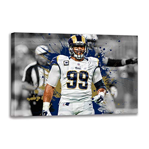 Cadeau sport poster Aaron Donald encadré idée déco pour fan NFL