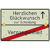 vanva Herzlichen Glückwunsch zur Scheidung Ortsschild Scheidungsberater Für Männer Schild 30x20 cm Scheidungsparty Scheidung Deko Hellgrün