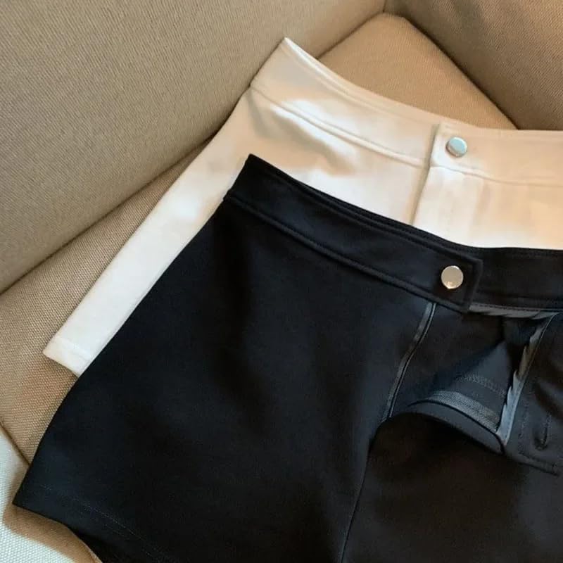 Pantalones cortos casuales de cintura alta para mujer, primavera y verano, White1, S