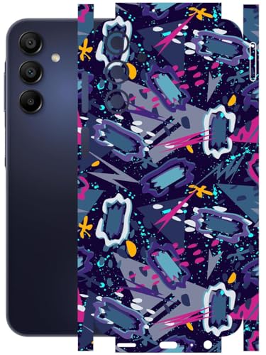 Image of AtOdds - Full Body Back Screen Guard Protector Film - Lamination Wrap Skin Sticker Compatible with Samsung Galaxy A15 (5G) | Scratchproof Matte Finish (Abstract)