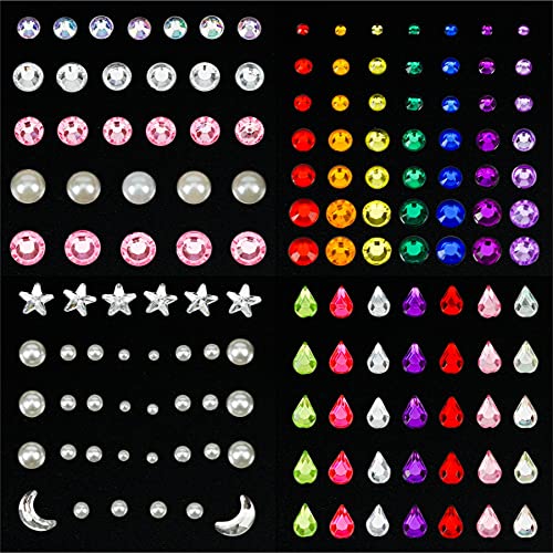 12 Sheets Face Jewels Rhinestones Crystal Stickers+15G Chunky And Fine Mix Glitter, Eye Face Body Rave Outfits Clothes Gifts For Women, Mermaid Face Gems Rave Festival Accessories, Face Body Makeup #TOP6
