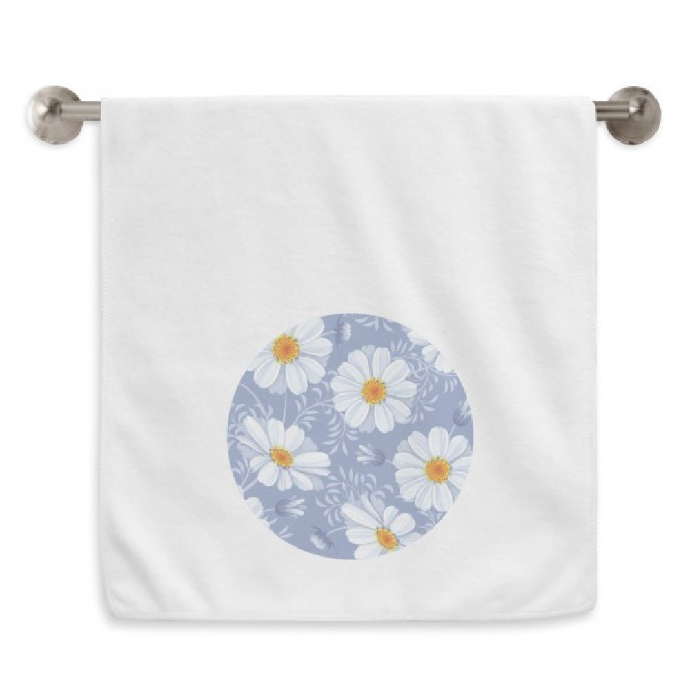 Serviette débarbouillette Calliopsis haut de gamme au design floral et textile premium blanc