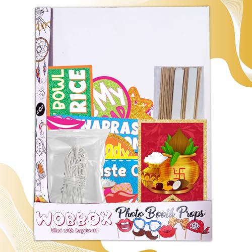 Image of Wobbox Shubh Annaprashan Decoration Items Set which Includes Baby annaprashan Ceremony Props, Subh Annaprashan Banner, Rice Light Decoration, Rice Ceremony Decorations Items(27 Pcs Set)(FP5694)