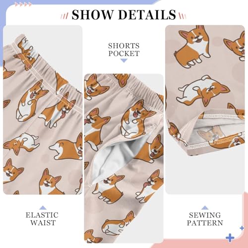 Corgis Have Fun Boys Long Pants Soft Trousers Elastic Waist Kids Lounge Bottoms with Pockets S-XL4