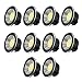 Produktbild perhanup 10 x 3W Mini-LED-Einbaustrahler/Einbauleuchte, mit Treiber, AC 85-265v, Led Spots Einbauspot Für Wohnzimmer, Schlafzimmer, Küche (Black, Warm light)