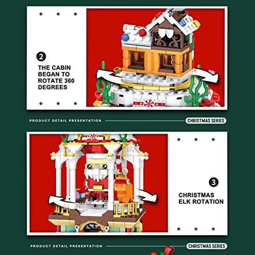 Weihnachtsmann Bausteine Modell,Niedlich Weihnachtsszene Modell Verträumt Weihnachtsszene Kleine Partikel Klemmbausteine… – Bild 8