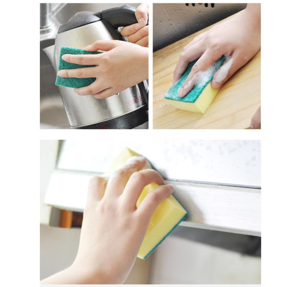 Esponja de cocina, 60 unidades, 11 x 7 x 3 cm, para cocina, estropajos, esponjas abrasivas, esponjas para tartas, esponjas de cocina, esponjas de limpieza, esponjas de limpieza