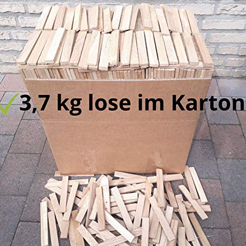Premium Eiche Anmachholz- Besonders sauberes und trockenes Brennholz- Ideales Anfeuerholz für eine kuschelige Raumwärme- Perfektes Zubehör um Brennholz im Kamin zu entfachen-2