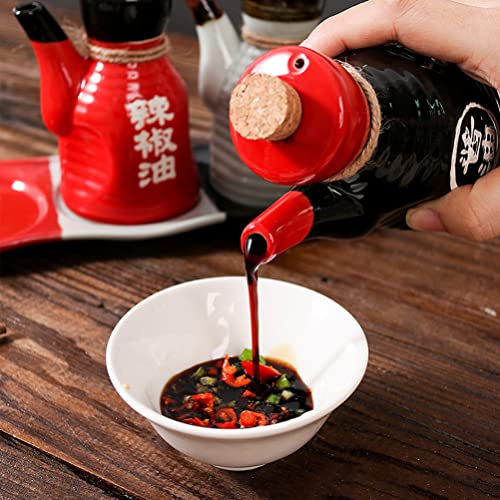 DOITOOL Soy Sauce Pot Japanese Style Vinegar Dispenser Olive Oil Pot Soy Sauce Pourer Liquid Condiment Container Seasoning Bottle for Kitchen Restaurant Home Black - Image 3