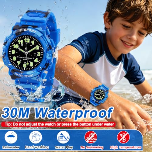 Image of CKV Kids Watch Analog Waterproof Time Teaching for Boys Girls | Acuurate Time Easy to Read with Soft TPU Band Thoughtful Present for Children age 5-15