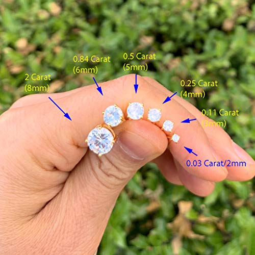 Adabele Authentic Sterling Silver Cubic Zirconia Imitation Diamond Gemstone Stud Earrings April Birthstone Hypoallergenic Nickel Free Tarnish Resistant Women Birthday Fine Jewelry3