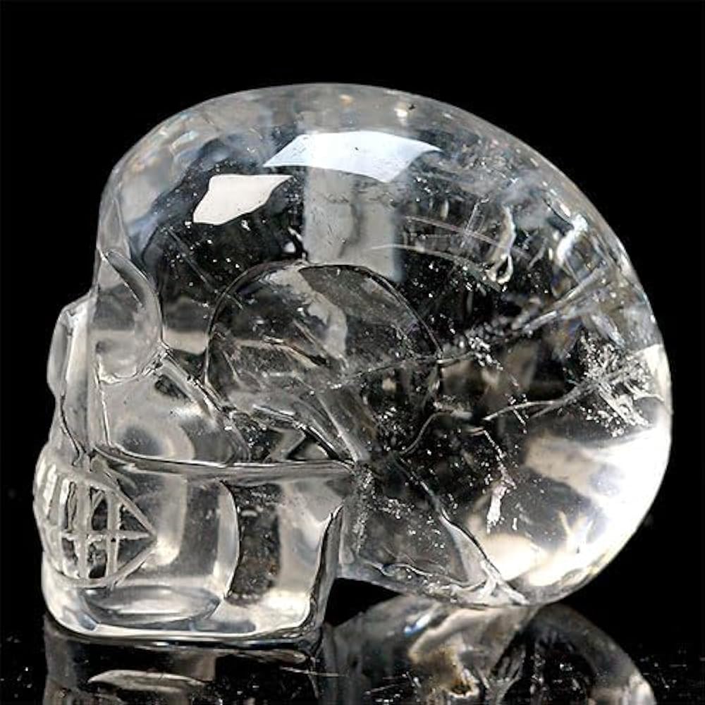 天然石 水晶 スカル 髑髏 ドクロ パワーストーン 幸運 置物 風水 魔除