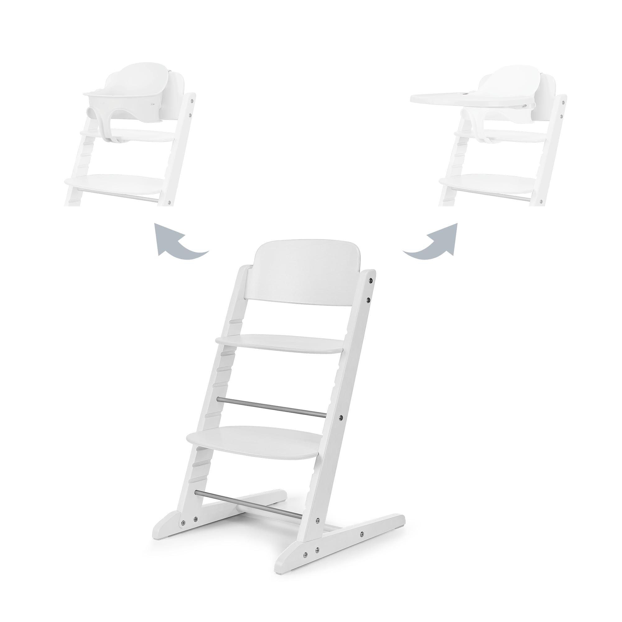 CYBEX Gold krzesełko do karmienia IRIS 3w1 Zestaw, Rośnie razem z dzieckiem, 6 miesięcy - 99 lat, wraz z zestawem dla niemowląt i tacą, drewno bukowe/plastik, All White
