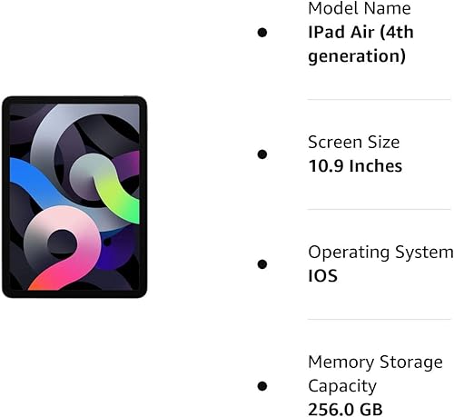 Miniatura 8 de Tienda Renewed - Apple iPad Air, color gris espacial (10.9 pulgadas, Wi-Fi, 256 GB, 4. generación) (renovado)