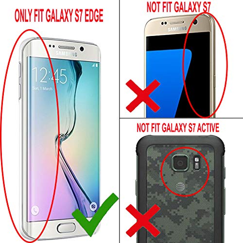 Galaxy S7 Edge Case, (Not For Galaxy S7 Or Active) Dual Layers Phone Cover Bundled With [Tempered Glass Screen Protector] Hybird Shockproof And Circlemalls Stylus Pen[Rose Gold] #TOP1