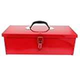 DOITOOL Red Metal Tool Box Iron Sheet Tool Box Metal Toolbox Red Tool Storage Case Lockable, Multi-function Tool Organizer, 15.3X6.2X5.1inch