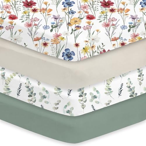 Little Grape Land CRIB SHEETS 4 Pack, Baby Crib Sheet Set cover