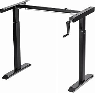 TRANSDESK Manual Hand Crank Standing Desk Frame | Non Electric Height Adjustable Sit-Stand Table No Power Required | Silen Price In India