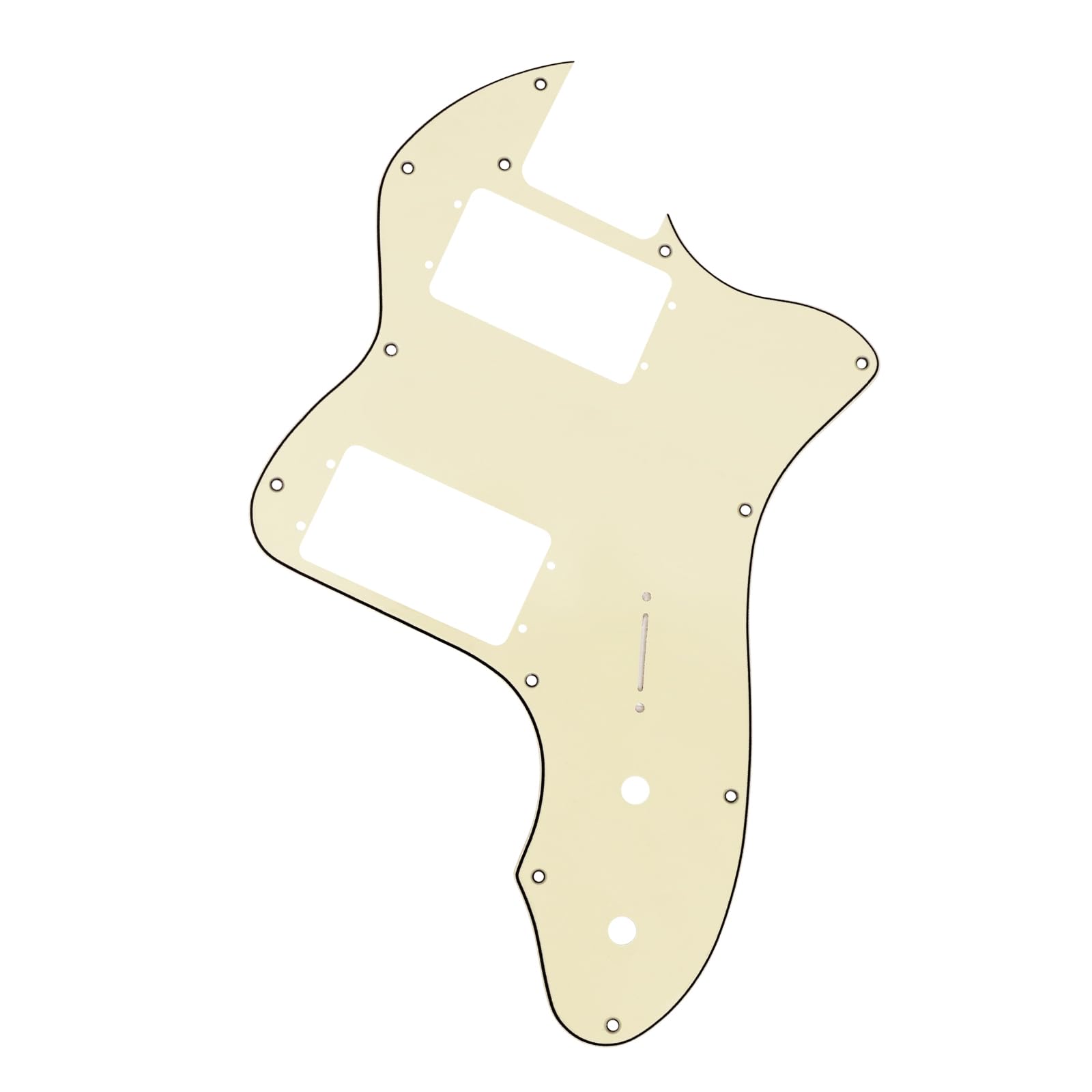 Banworks 3 Ply Tele HH Pickguard 12 Holes Wide Range Pickup Slot Cover Telecaster Pickguard Scratch Plate for USA/Mexican Fender Vintage 72 Tele Thinline Style Electric Guitar JT-HB-07 Cream - Image 4