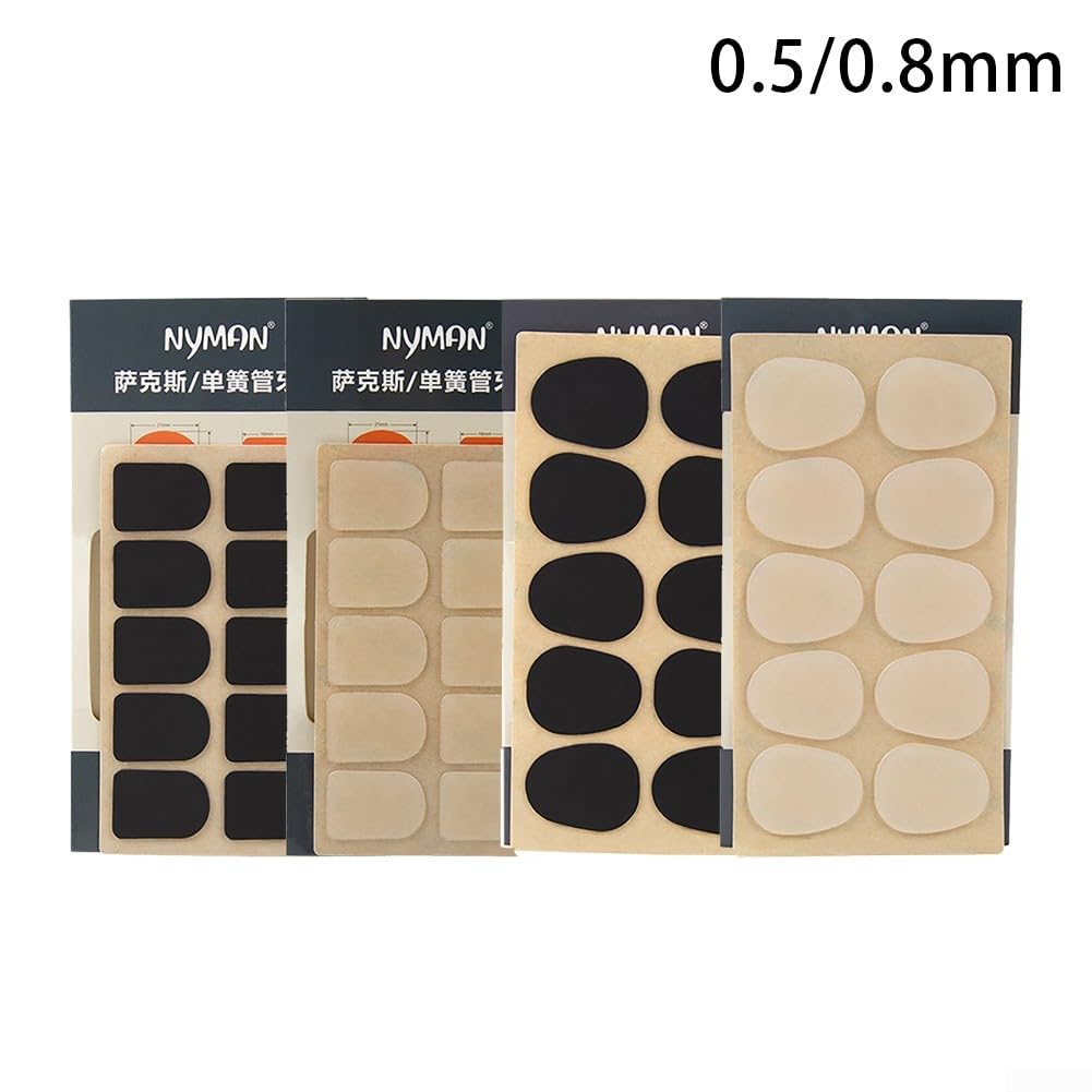 Lot de 10 coussinets pour embouchure de saxophone en silicone de qualité supérieure, protège la tête de saxophone des marques de morsure (saxophone transparent 0,5 mm)