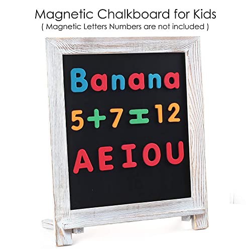 Magnetic Chalkboard Sign, 15”X12” Rustic Chalk Board Easel For Menu Kitchen Wedding Home Décor, Standing Wood Framed Blackboard With Chalk Marker And Magnets, Tabletop Or Wall Hanging Display #TOP5