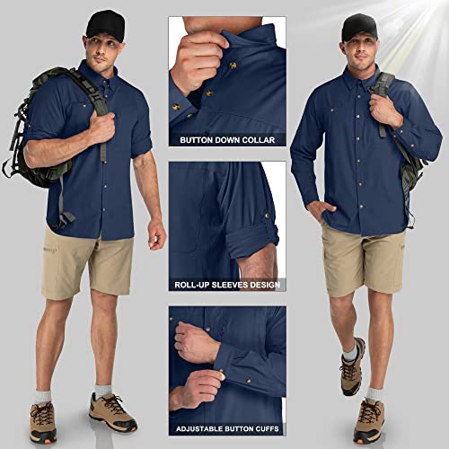 33,000ft Men's UPF 50+ UV Protection Long Sleeve Hiking Shirts Breathable Quick Dry Fishing Shirts for Safari, Outdoor4