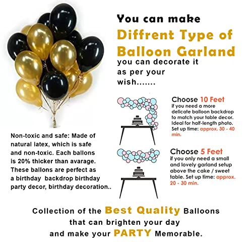 Image of Party Propz Birthday Decoration Items For Husband- 35Pcs, Golden and Black Balloons For Decoration | Star Foil Balloons | Golden Theme Decoration | Happy Birthday Foil Banner (cardstock)