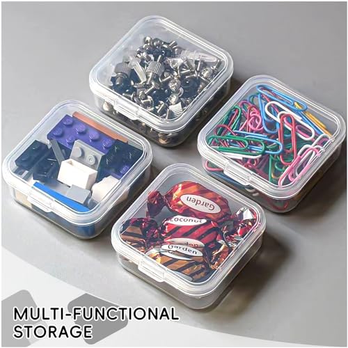 Image of DUOFIRE Small Box Clear Plastic Bead Storage Container 12 Pack Small Organizing Containers with Lids for Beads, Crafts, Jewelry