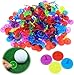 Amy Sport Golf Ball Marker Value 50 100 150 Pcs Multicolor, Plastic Transparent 25mm Flat Round Assorted Color Position Mark Set (150)