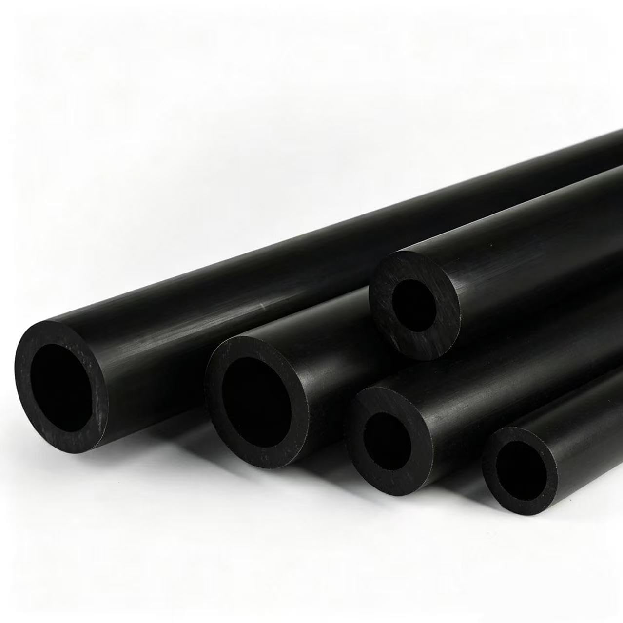 Tube Fibre de Verre Noir 1m Tube Creux GFRP 2 pièces Haute Résistance Tuteur Plantes Léger Facile à Couper Jardin,7mm*5mm*1m