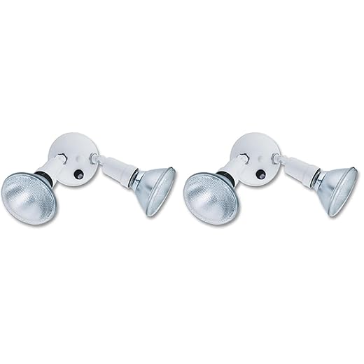 Lithonia Lighting OFTH 300PR 120 P WH-M12 Adjustable Twin PAR Holder with Dusk-to-Dawn, 120 Volts, 300 Watts, White (Pack of 2)