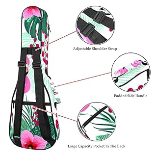 Sac de transport pour ukulélé flamant rose tropical Housse de transport pour ukulélé Housse imperméable Oxford 10 mm d… - Les Beatles, Paul McCartney, John Lennon, RIngo Starr, George Harrison Sac de transport pour ukulélé flamant rose tropical Housse de transport pour ukulélé Housse imperméable Oxford 10 mm d… – Image 3