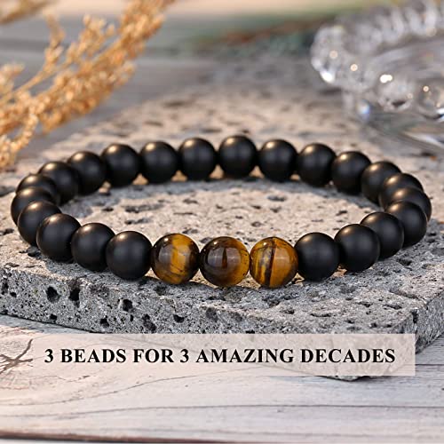 UPROMI 21st/30th/40th/50th/60th/70th Birthday Gifts for Him, Elastic Rope Bracelet for Men3