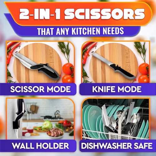 2 in 1 Kitchen Scissors for Food with Cutting Board, Safety Lock - Image 5