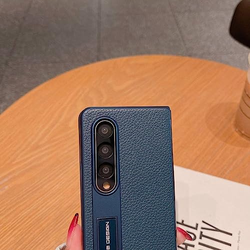 Samsung Galaxy Z Fold 4 3 coque support cuir antichoc rouge