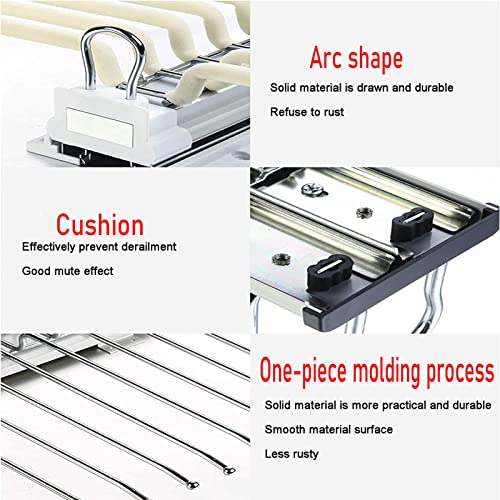 Organisateur de rail de garde-robe rétractable et rack pantalon