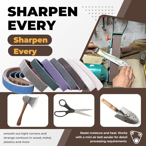 Image of 48-Piece 1 /2 x 12 Inch Knife Sharpener Sanding Belts 120-800 Grit